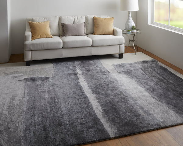 Feizy Rugs Anya Modern Watercolor-inspired Hand-tufted Wool And Viscose Rug For Contemporary Spaces Gray,Blue,Ivory Wool,Viscose Any8921fchlivyp00