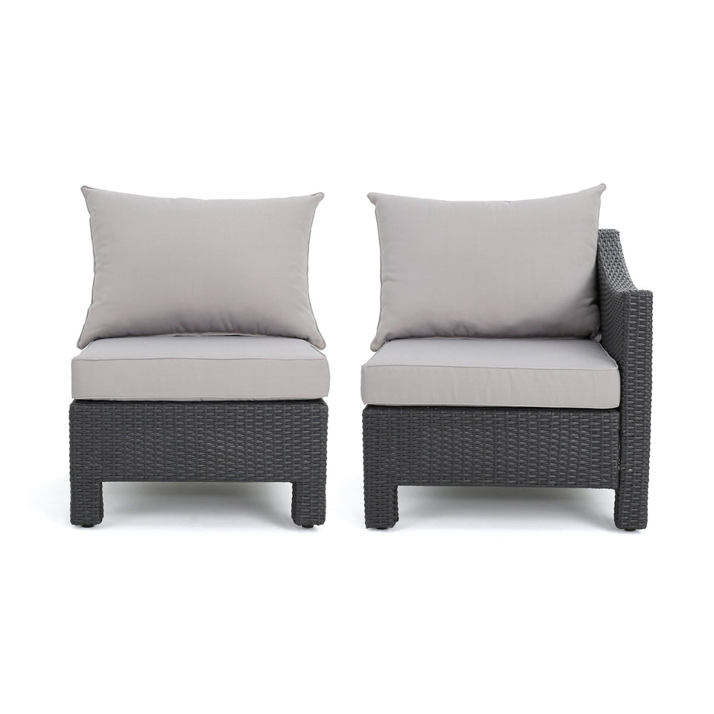 English Elm Christopher Knight Home® - Antibes V-Shaped Wicker Sectional Sofa Set In Grey - Stylish & Comfortable For Outdoor Gatherings 60289.00RSET