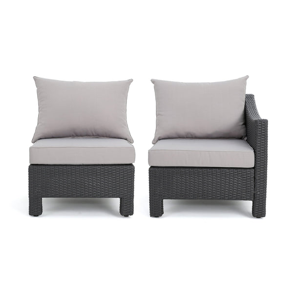 English Elm Christopher Knight Home® - Antibes V-Shaped Wicker Sectional Sofa Set In Grey - Stylish & Comfortable For Outdoor Gatherings 60289.00RSET