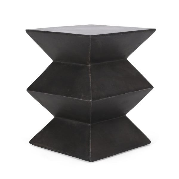 English Elm Outdoor Sculptural Concrete Pedestal Side Table for Patio Balcony and Sunroom Decor 73457.00