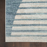 Nourison Astra Machine Washable ASW03 Machine Made Power-loomed Borderless Design Indoor Only Mid-Century Modern Scandinavian Rug Blue, Blue 100% Polyester 99446988386