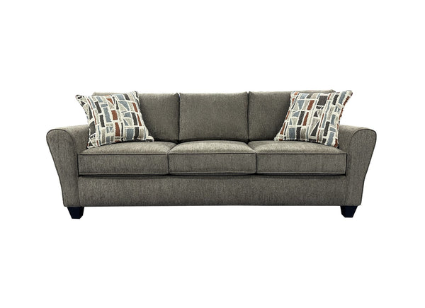 Porter Designs Reese Modern Upholstered Sofa - Elegant Comfort With Abstract Pillows For Your Home Brown Fabric 01-207-01-2962
