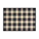 Christopher Knight Home® - Noble House - Crossroads Outdoor 5'3" X 7' Check Area Rug, Black and Ivory