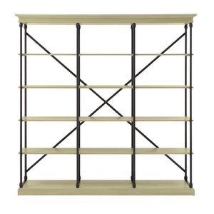 Homelegance By Top-Line Miranda Cornice Triple Shelving Bookcase Ivory White Wood