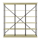 Homelegance By Top-Line Miranda Cornice Triple Shelving Bookcase Ivory White Wood