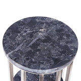 Marble 3-Tier Spot Table Silver with Marble and Metal Finish P301681 Pulaski Furniture