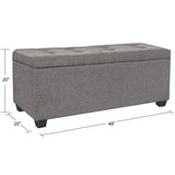 Parker House Parker Living Sleep Avery - Stream Storage Bench Stream Grey 100% Polyester (W) BAVE-BENCH-STR