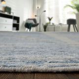 Feizy Rugs Brighton Wool/Viscose Hand Knotted Casual Rug Ivory/Blue/Silver 5'-6" x 8'-6"
