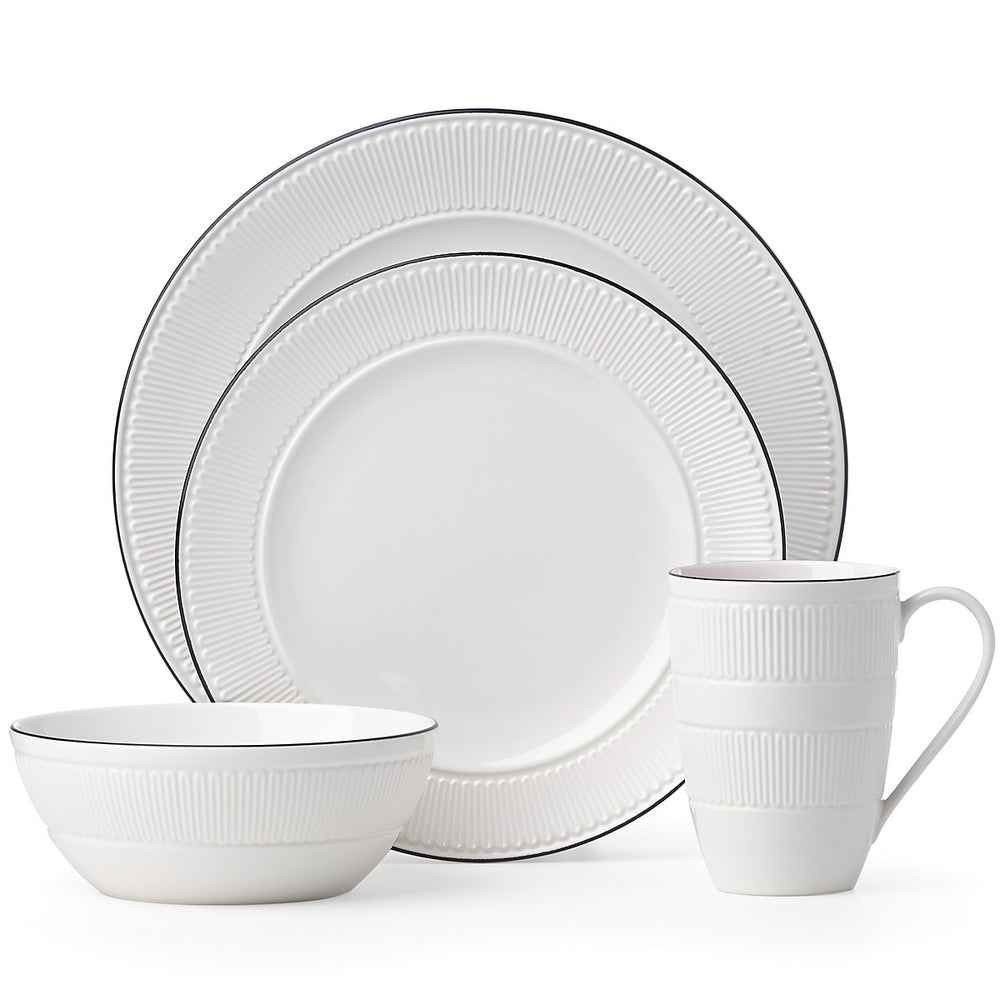 Lenox Kate Spade York Avenue 4-Piece Place Setting White, WHITE IRONSTONE 875203
