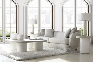 Bernhardt Bernhardt Round‑Square Turo Cocktail Table In Wire‑Brushed Bone Oak With Fossil Cylinder Legs, 54" 508022