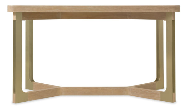 Hooker Furniture Banyon Counter-Height Gathering Table With Desert Oak Wire‑Brushed Top And Brushed Brass Legs For Stylish Dining 6081-75206-82