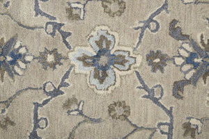 Feizy Rugs Rylan Hand-tufted Wool Rug - Elegant Floral Design With Cool Hues For A Transitional Home Aesthetic Taupe,Ivory,Blue Wool Ryl8640fgry000c00