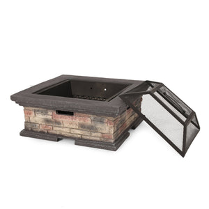 English Elm Mgo Square Wood Burning Fire Pit for Patio Backyard Gatherings Weatherproof Outdoor 72475.00