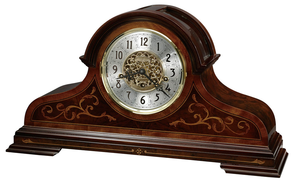 Hekman Furniture 630260 Limited Edition Bradley Mantel Clock - Exquisite Windsor Cherry With Brass Chimes & Inlay Design Windsor Cherry (Limited) Bradley Mantel Clock 630260