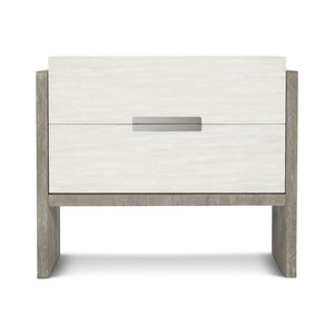 Bernhardt Bernhardt Modern-Rustic 2-Drawer Nightstand With Usb Charger, Soft-Close Drawers & Cerused Acacia Grain 306230