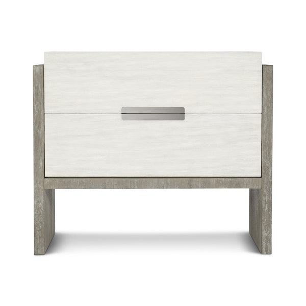 Bernhardt Bernhardt Modern-Rustic 2-Drawer Nightstand With Usb Charger, Soft-Close Drawers & Cerused Acacia Grain 306230