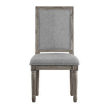 Homelegance By Top-Line Mayer Rectangular Linen and Wood Dining Chairs (Set of 2) Grey Rubberwood