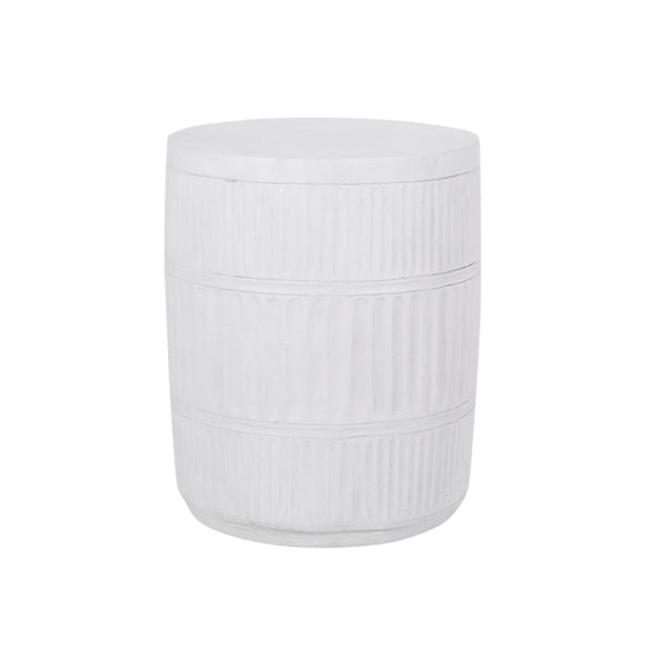 English Elm Outdoor Fluted Concrete Column Side Table Lightweight Architectural Patio Accent 73436.00