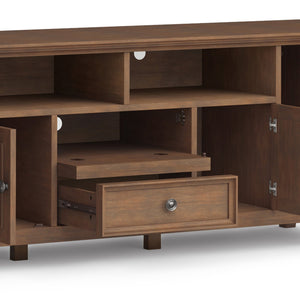 English Elm Amherst 72" Solid Wood Tv Media Stand: Rustic Brown, Spacious Design & Stylish Storage Solutions B136P158359