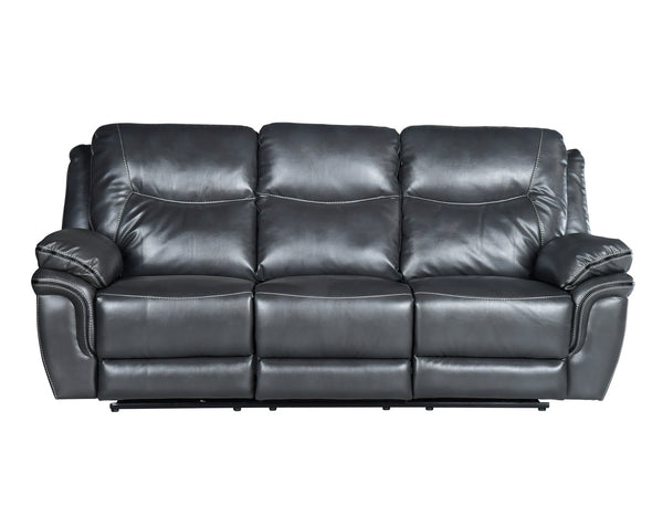 English Elm Steve Silver - Isabella Dark Gray Faux Leather Sofa & Loveseat Set with Manual Recline, Lift-Top Console Comfort B081S00170