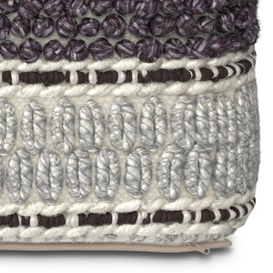 English Elm Grady Square Pouf – Handcrafted Magenta & Natural Accent For Multi-Functional Home Decor Use B136P159324