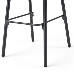 English Elm Christopher Knight Home® - NORDIC Camron 35" Wooden Barstool Set of 2 – Gray Acacia Seat with Black Iron Legs, Industrial Elegance 65564.00GRY