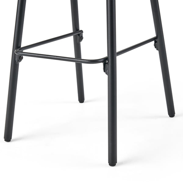 English Elm Christopher Knight Home® - NORDIC Camron 35" Wooden Barstool Set of 2 – Gray Acacia Seat with Black Iron Legs, Industrial Elegance 65564.00GRY