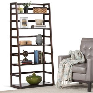 English Elm Acadian Handcrafted Ladder Shelf Bookcase In Rich Brunette Brown – Stylish Storage For Any Room B136P159413
