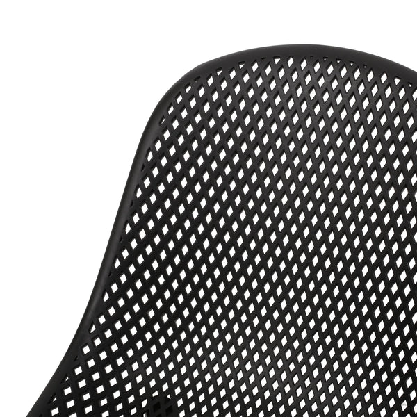 English Elm Christopher Knight Home® - POSEY Chair - Weather-Resistant Polypropylene Outdoor Dining Chair with Perforated Diamond Mesh Design for Durable Style Black 27.5 L x 21.5 W x 20.2 H 69067.00