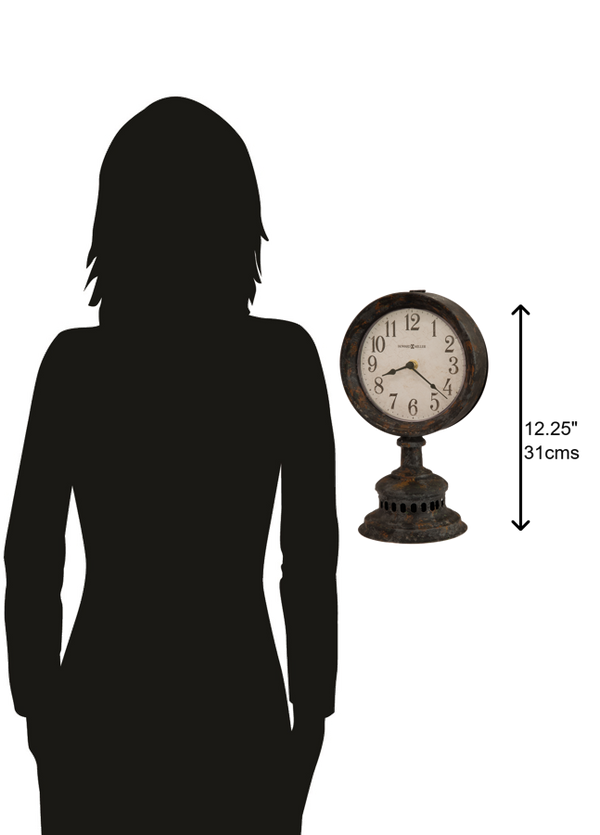 Hekman Furniture 635199 Ardie Antique Table Clock - Elegant Metal Timepiece With Quartz Movement & Aged Charm  Ardie Mantel Clock 635199