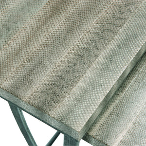 Bernhardt Bernhardt Snakeskin Nesting Tables Set — Exotic Textured Tops, Aged Pewter Iron Bases, Modern Glam Trio 369027