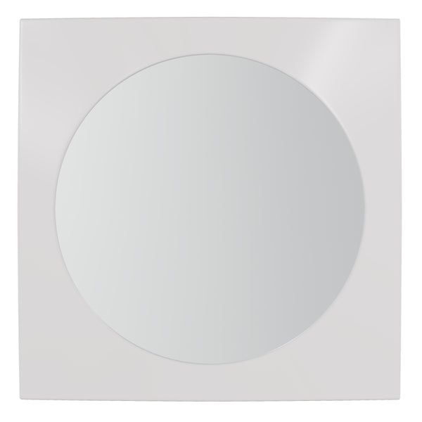 Bernhardt Bernhardt Stratum Round Mirror With Fossil Faux-Stone Convex Frame, 24" Sculptural Wall Accent 325324