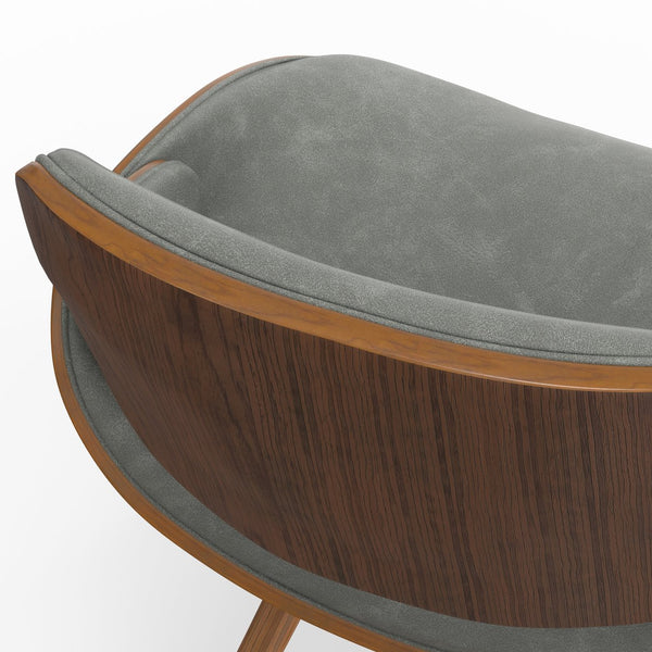 English Elm Malden Bentwood Dining Chair - Stylish Distressed Grey Vegan Leather For Modern Comfort & Versatility B136P158905