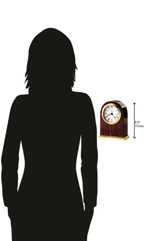 Hekman Furniture 645389 Carter Tabletop Clock - Elegant Rosewood Finish, Quiet Quartz Movement, Classic Design, Durable Polished Brass Carter Tabletop Clock 645389