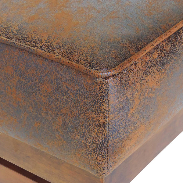 English Elm Christopher Knight Home® - OTTOMAN Modern Microfiber Upholstered Cocktail Bench with Plush Cushion Top for Seating & Décor Brown 62411.00BRN