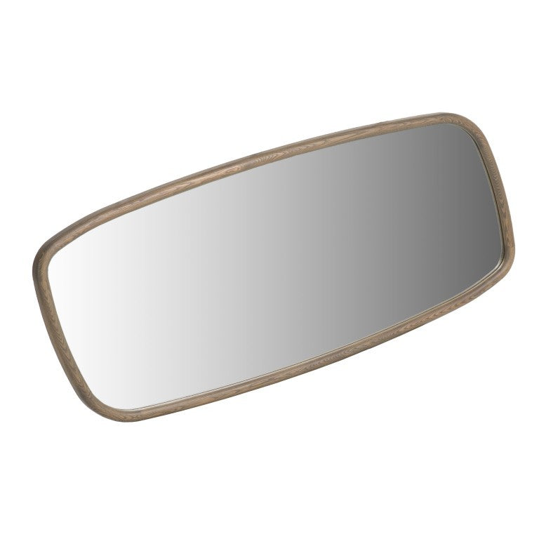 VIG Furniture Wynetta Modern Grey Ash Buffet Mirror With Beveled Glass, Rectangular-Oval Frame, 63" W Horizontal Mount VGCSMIR-23001