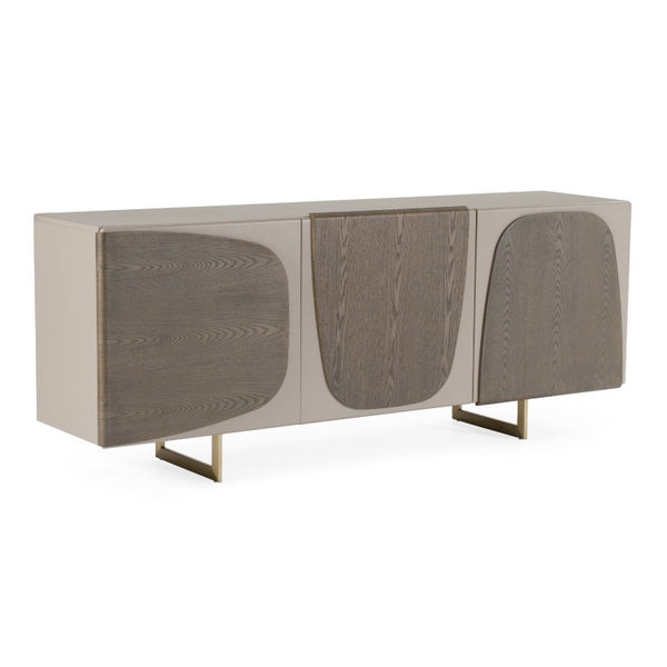 VIG Furniture Wynetta Modern Two-Tone Grey Ash Buffet With Gold Legs — 79" Sideboard, Wood Grain Veneer Storage & Sleek Design VGCSSB-23001
