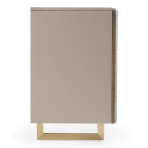 VIG Furniture Wynetta Modern Two-Tone Grey Ash Buffet With Gold Legs — 79" Sideboard, Wood Grain Veneer Storage & Sleek Design VGCSSB-23001
