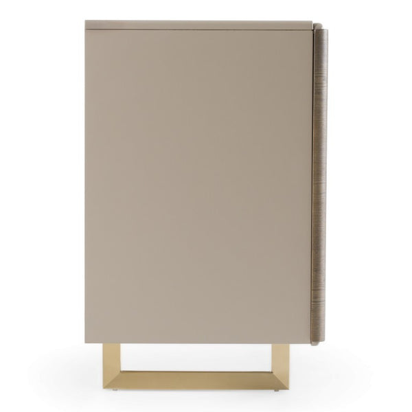 VIG Furniture Wynetta Modern Two-Tone Grey Ash Buffet With Gold Legs — 79" Sideboard, Wood Grain Veneer Storage & Sleek Design VGCSSB-23001