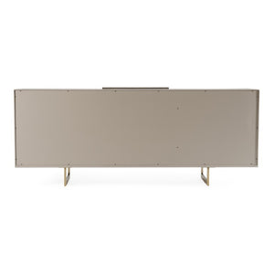 VIG Furniture Wynetta Modern Two-Tone Grey Ash Buffet With Gold Legs — 79" Sideboard, Wood Grain Veneer Storage & Sleek Design VGCSSB-23001