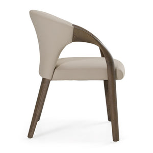 VIG Furniture Wynetta Mid-Century Grey Vegan Leather Dining Chair — Light Grey Ash Frame, Foam Seat, 330 Lb Capacity VGCSACH-19075-GRY