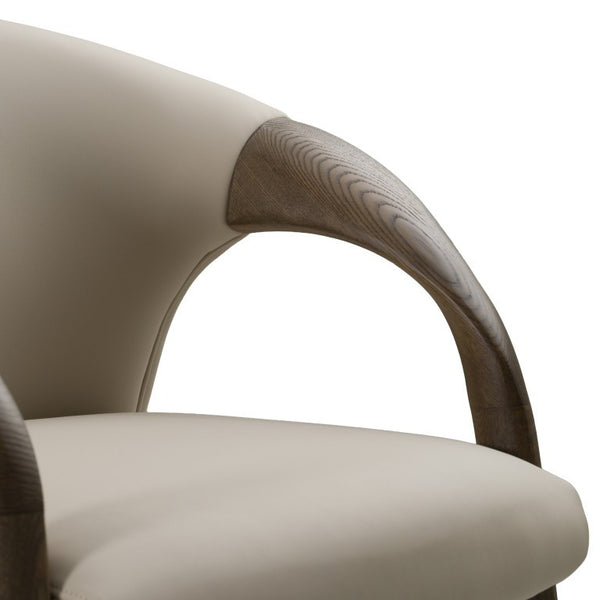 VIG Furniture Wynetta Mid-Century Grey Vegan Leather Dining Chair — Light Grey Ash Frame, Foam Seat, 330 Lb Capacity VGCSACH-19075-GRY