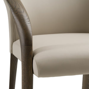 VIG Furniture Wynetta Mid-Century Grey Vegan Leather Dining Chair — Light Grey Ash Frame, Foam Seat, 330 Lb Capacity VGCSACH-19075-GRY