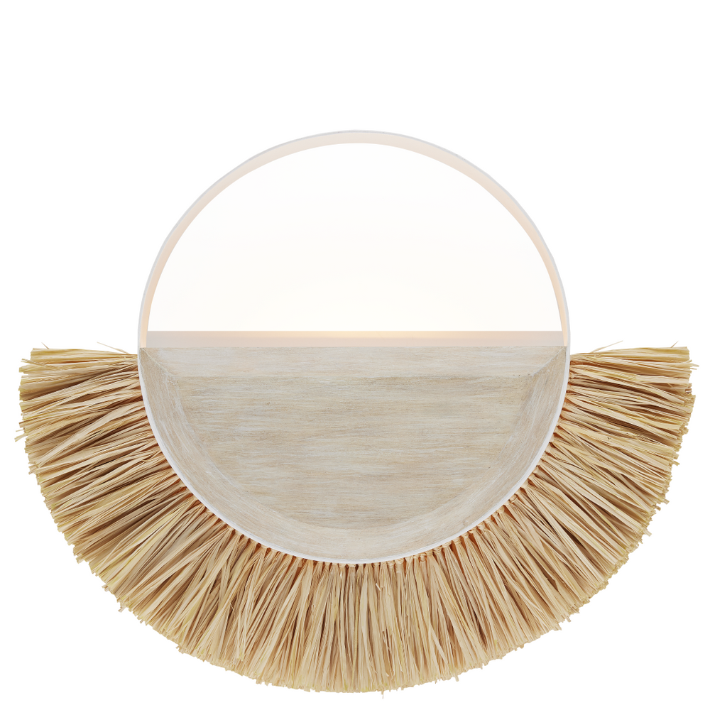 Seychelles Wall Sconce - Bohemian Wrought Iron Light with Raffia Accents for Coastal Elegance