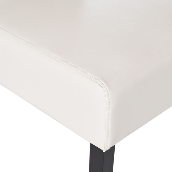 English Elm Carter Ivory Bonded Leather Tufted Dining Chairs Set of Two with Espresso Legs 54274.00IVY