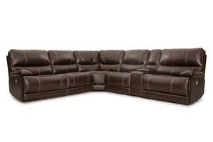 Parker House Parker Living Shelby - Cabrera Cocoa 6 Piece Modular Power Reclining Sectional with Power Adjustable Headrests Cabrera Cocoa 83% Polyester, 17% PU (W) MSHE-PACKA(H)-CCO