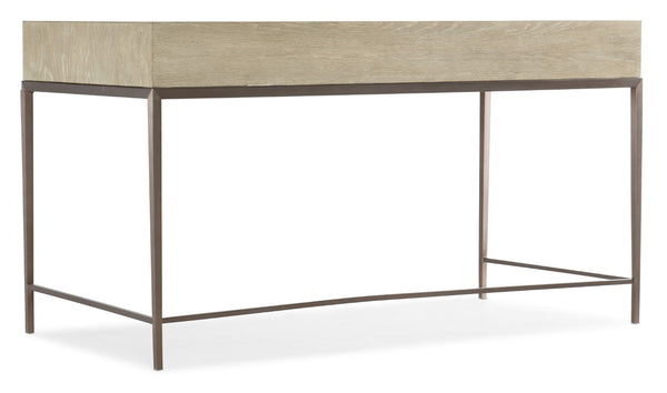 Hooker Furniture Cascade Terrain Oak Writing Desk With Reeded Drawers, Champagne Metal Base & Flexible Storage Options 6120-10458-80