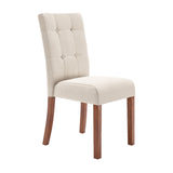 Homelegance By Top-Line Jayden Cherry Finish Upholstered Dining Chairs (Set of 2) Beige Rubberwood