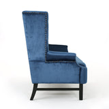 Christopher Knight Home® - Noble House - Nolie High Back Tufted Winged Cobalt Velvet Loveseat