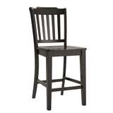 Homelegance By Top-Line Juliette Slat Back Wood Counter Height Chairs (Set of 2) Black Rubberwood